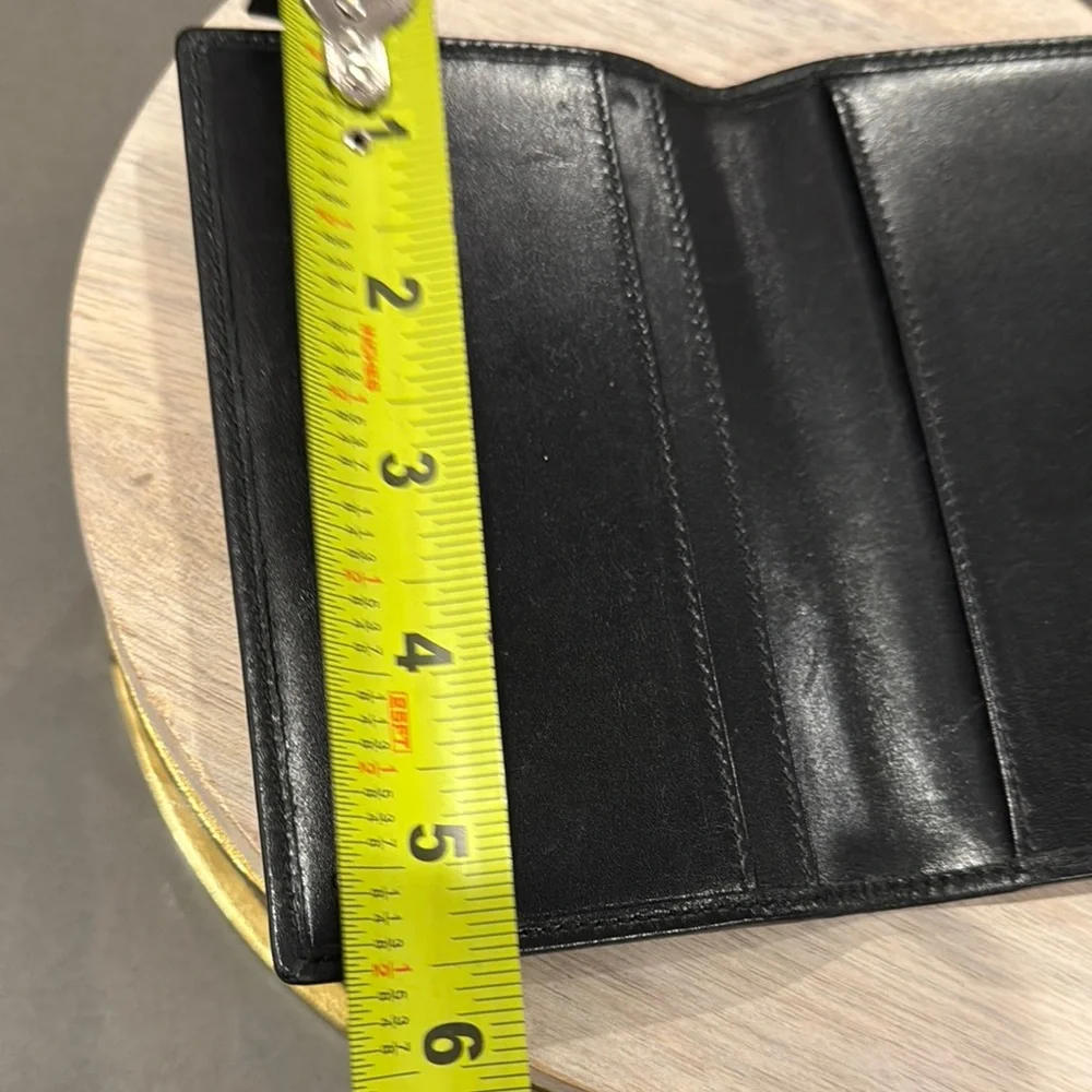 Gucci Pre Owned Black Canvas Monogram Wallet with inside Leather & Trim.